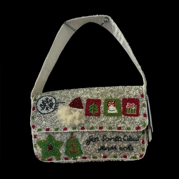 Handbags - MADE IN INDIA Christmas beaded Shoulder Bag NWT